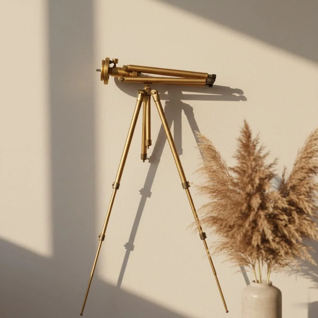 DSLR camera on a sturdy tripod stand outdoors